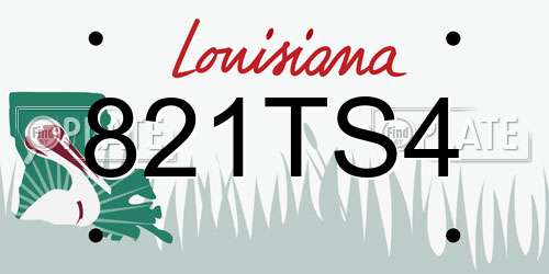 821TS4 Louisiana License Plate