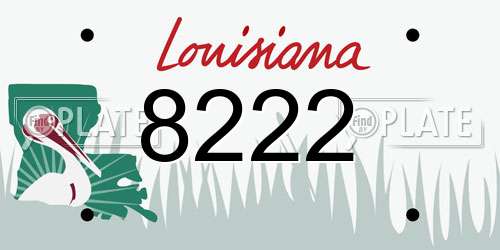 8222 Louisiana License Plate
