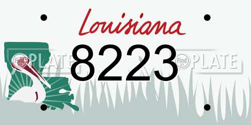 8223 Louisiana License Plate