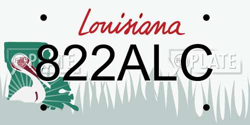 822ALC Louisiana License Plate
