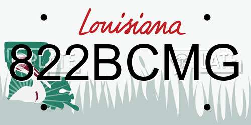 822BCMG Louisiana License Plate