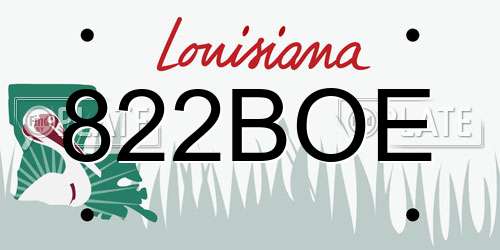 822BOE Louisiana License Plate