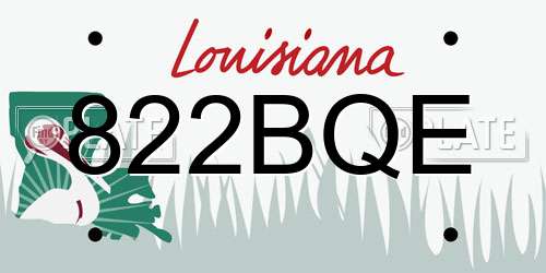 822BQE Louisiana License Plate