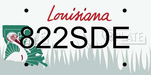 822SDE Louisiana License Plate