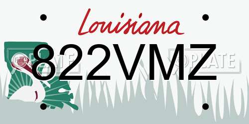 822VMZ Louisiana License Plate