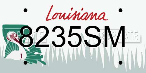 8235SM Louisiana License Plate
