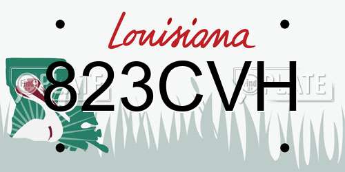 823CVH Louisiana License Plate