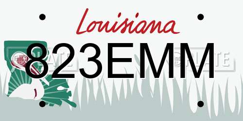 823EMM Louisiana License Plate