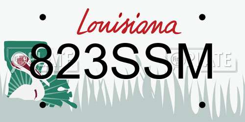 823SSM Louisiana License Plate