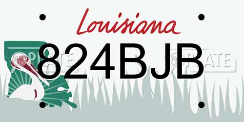 824BJB Louisiana License Plate