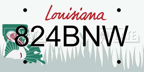 824BNW Louisiana License Plate