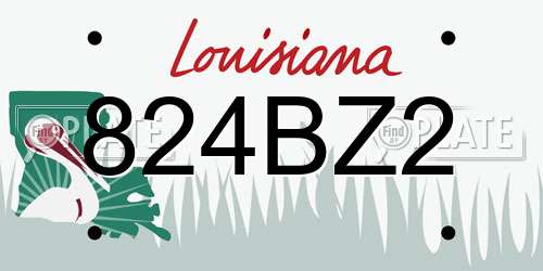824BZ2 Louisiana License Plate