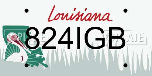 824IGB Louisiana License Plate