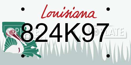 824K97 Louisiana License Plate