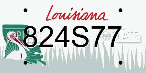 824S77 Louisiana License Plate