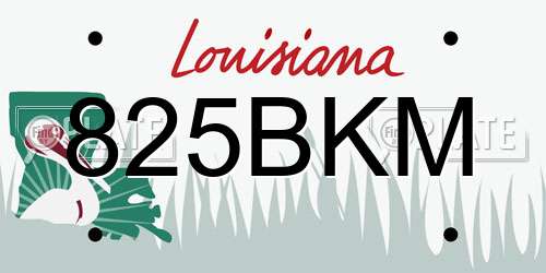 825BKM Louisiana License Plate