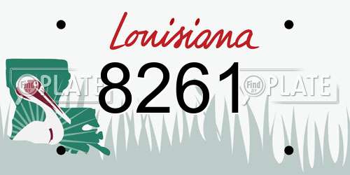 8261 Louisiana License Plate