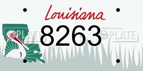 8263 Louisiana License Plate