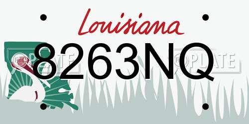 8263NQ Louisiana License Plate