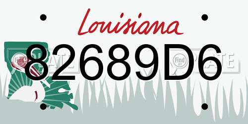 82689D6 Louisiana License Plate