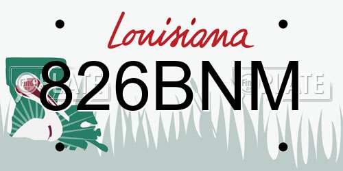 826BNM Louisiana License Plate