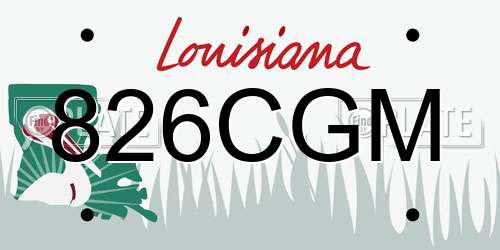 826CGM Louisiana License Plate