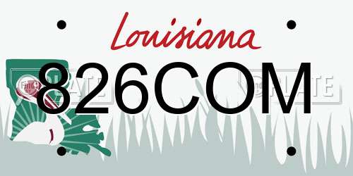 826COM Louisiana License Plate