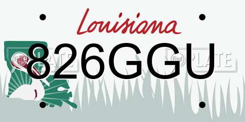 826GGU Louisiana License Plate