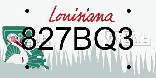 827BQ3 Louisiana License Plate