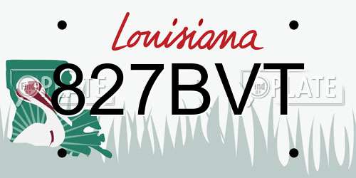 827BVT Louisiana License Plate