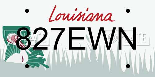 827EWN Louisiana License Plate