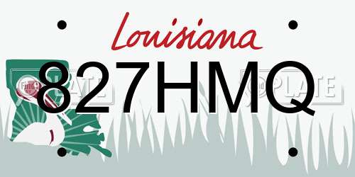827HMQ Louisiana License Plate