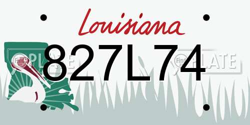 827L74 Louisiana License Plate