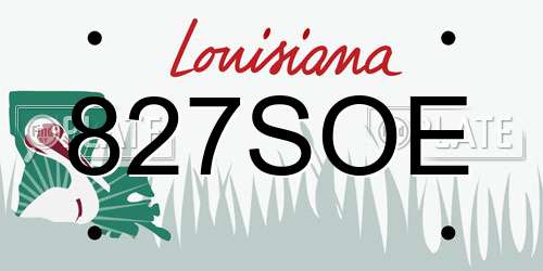 827SOE Louisiana License Plate