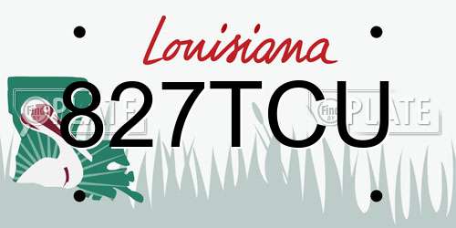 827TCU Louisiana License Plate