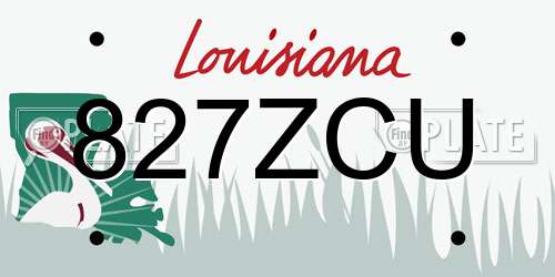 827ZCU Louisiana License Plate