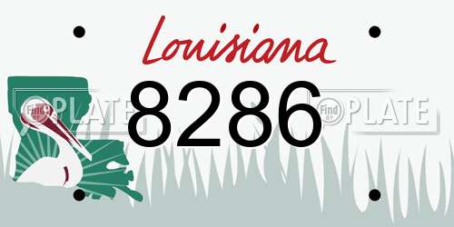8286 Louisiana License Plate