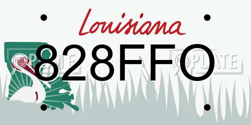828FFO Louisiana License Plate