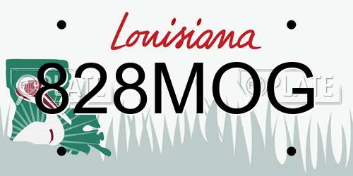 828MOG Louisiana License Plate