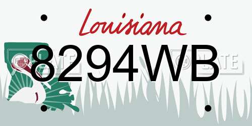 8294WB Louisiana License Plate