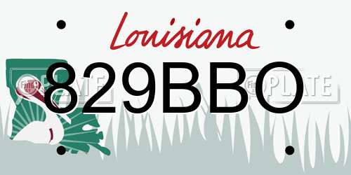 829BBO Louisiana License Plate