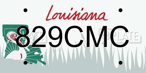 829CMC Louisiana License Plate