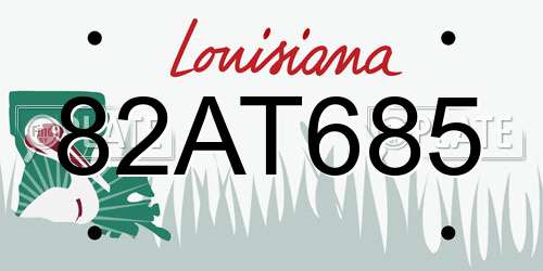82AT685 Louisiana License Plate