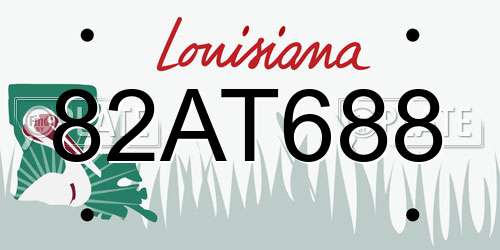 82AT688 Louisiana License Plate