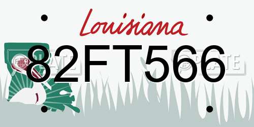 82FT566 Louisiana License Plate