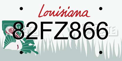 82FZ866 Louisiana License Plate