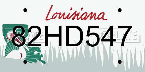 82HD547 Louisiana License Plate