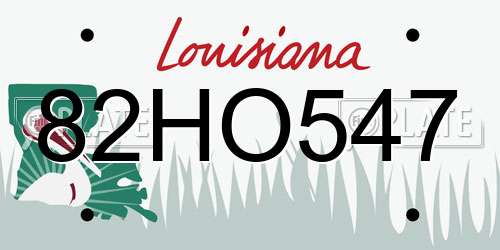82HO547 Louisiana License Plate