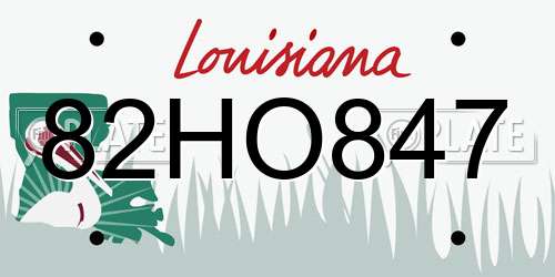 82HO847 Louisiana License Plate