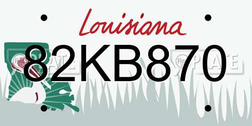 82KB870 Louisiana License Plate